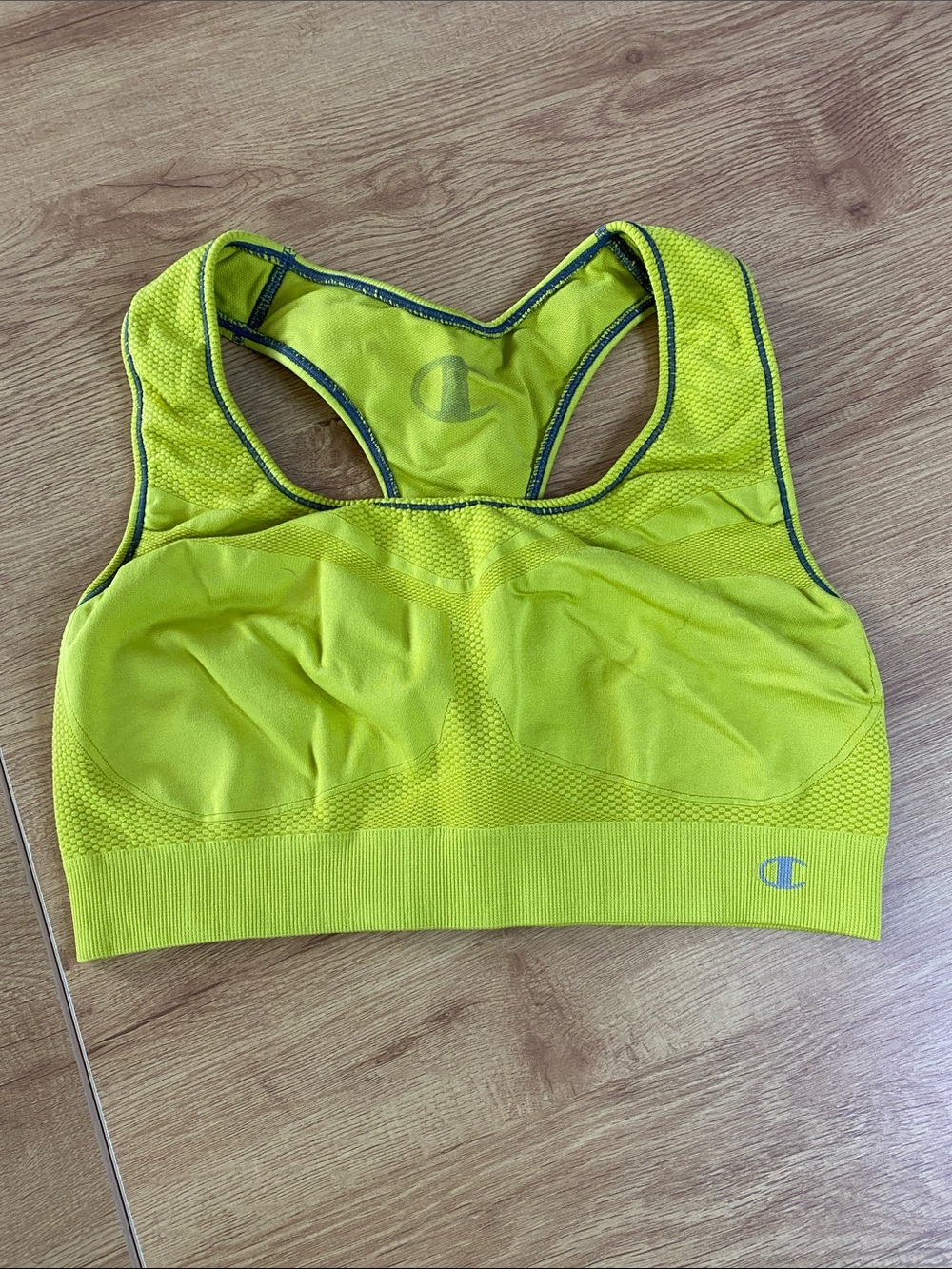 Champion Neon Yellow Racerback Performance Sports Bra